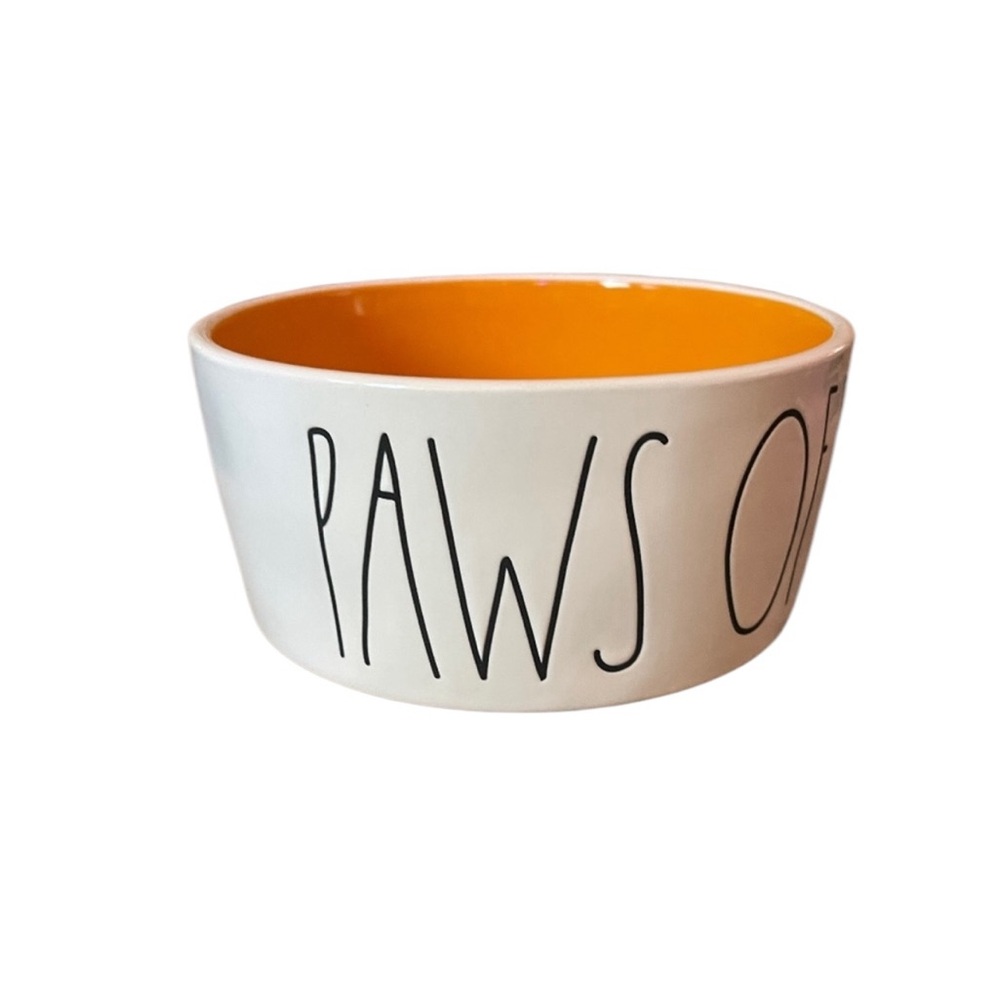 Rae Dunn "Paws Off" Big Dog Food Bowl. Chow Time!